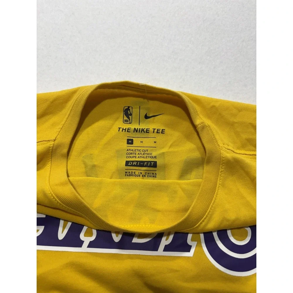 Los Angeles Lakers Shirt Mens Medium Yellow NBA Lonzo Ball Nike Dri Fit